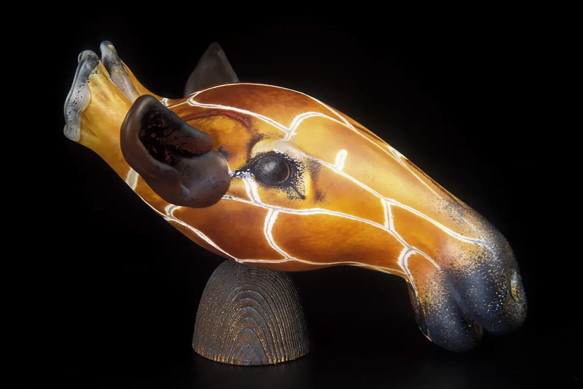 hot glass sculpture by Bruce Marks