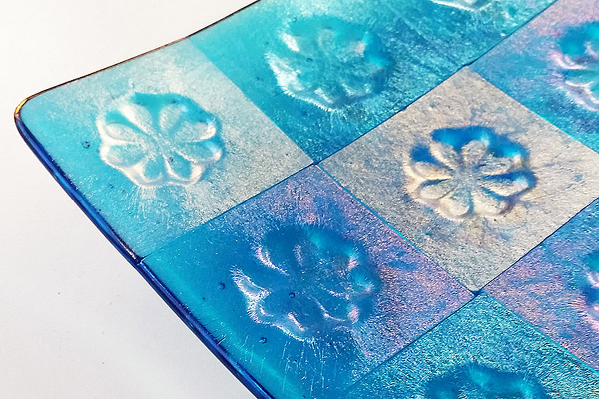 fused glass panel at the glass hub