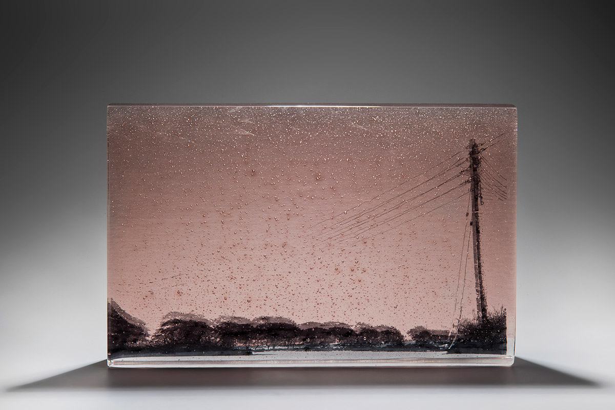 Helen Slater Stokes landscape screen print on glass