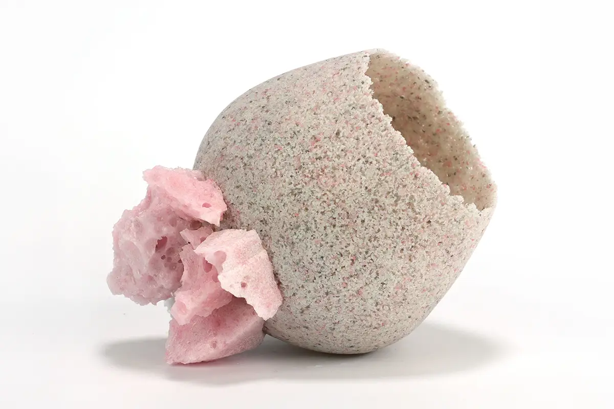 Joshua Kerley, Pate de Verre glass vessel with foam inclusions